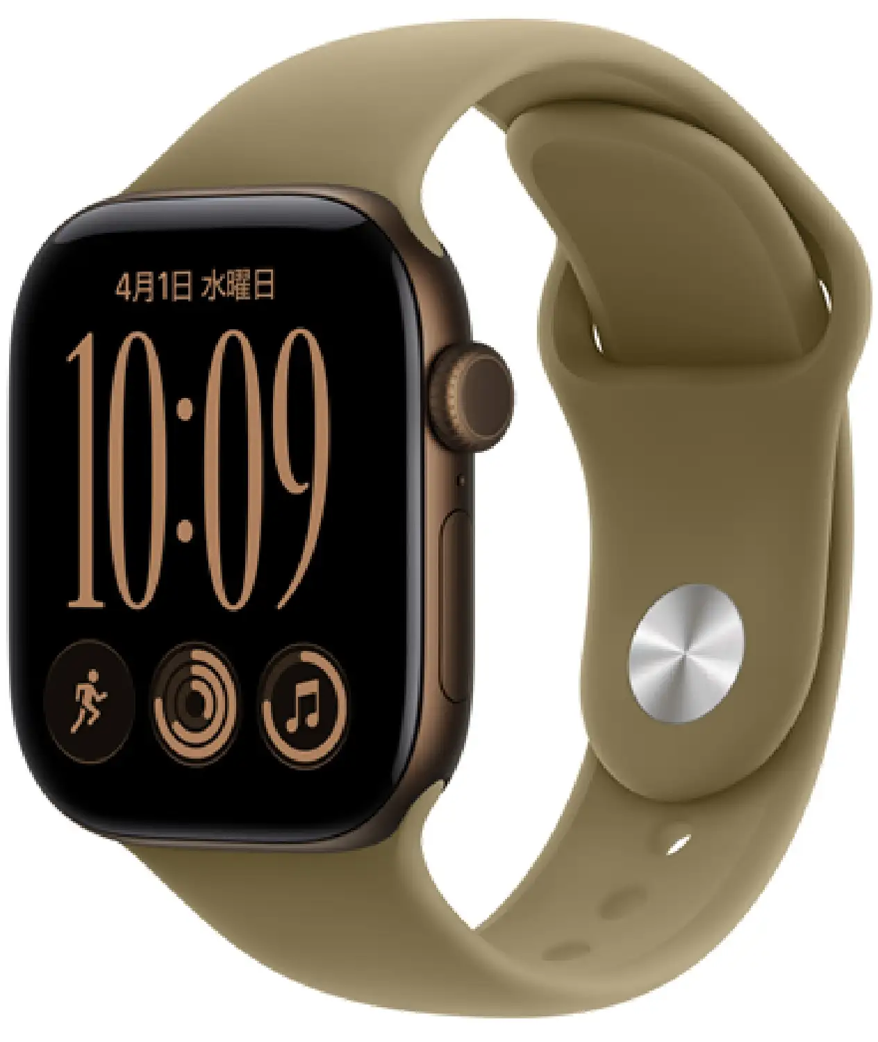 Apple Watch Series 12 GPSモデル 42mm MJEF4X/A [ダークブロンズ・オリーブスポーツバンド S/M]