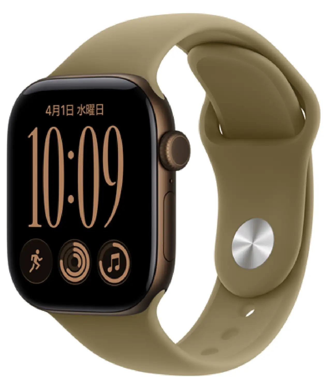 Apple Watch Series 12 GPSモデル 42mm MJEG4X/A [ダークブロンズ・オリーブスポーツバンド M/L]