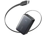 Nano Power Bank (10000mAh 45W 巻取り式 USB-Cケーブル) A1638N11 [ブラック]