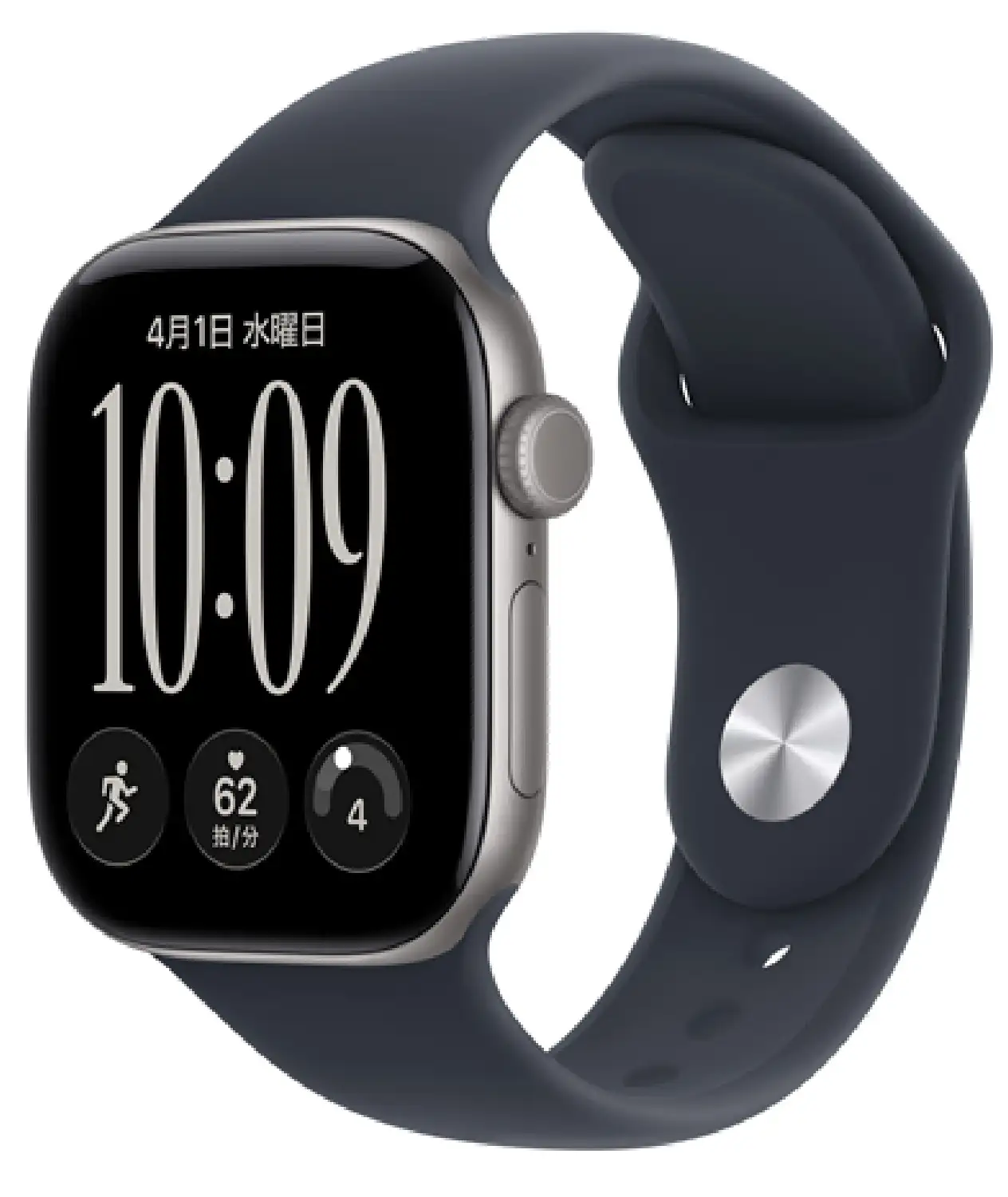 Apple Watch Series 12 GPSモデル 42mm MJE74X/A [スペースグレイ・ネイビーブルースポーツバンド S/M]