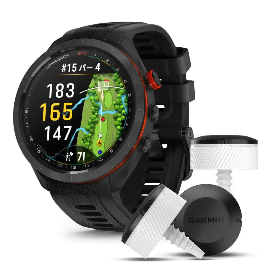GARMIN ガーミン GPS距離計 APPROACH S70 47MM CT10 3個付き限定セット ブラック
