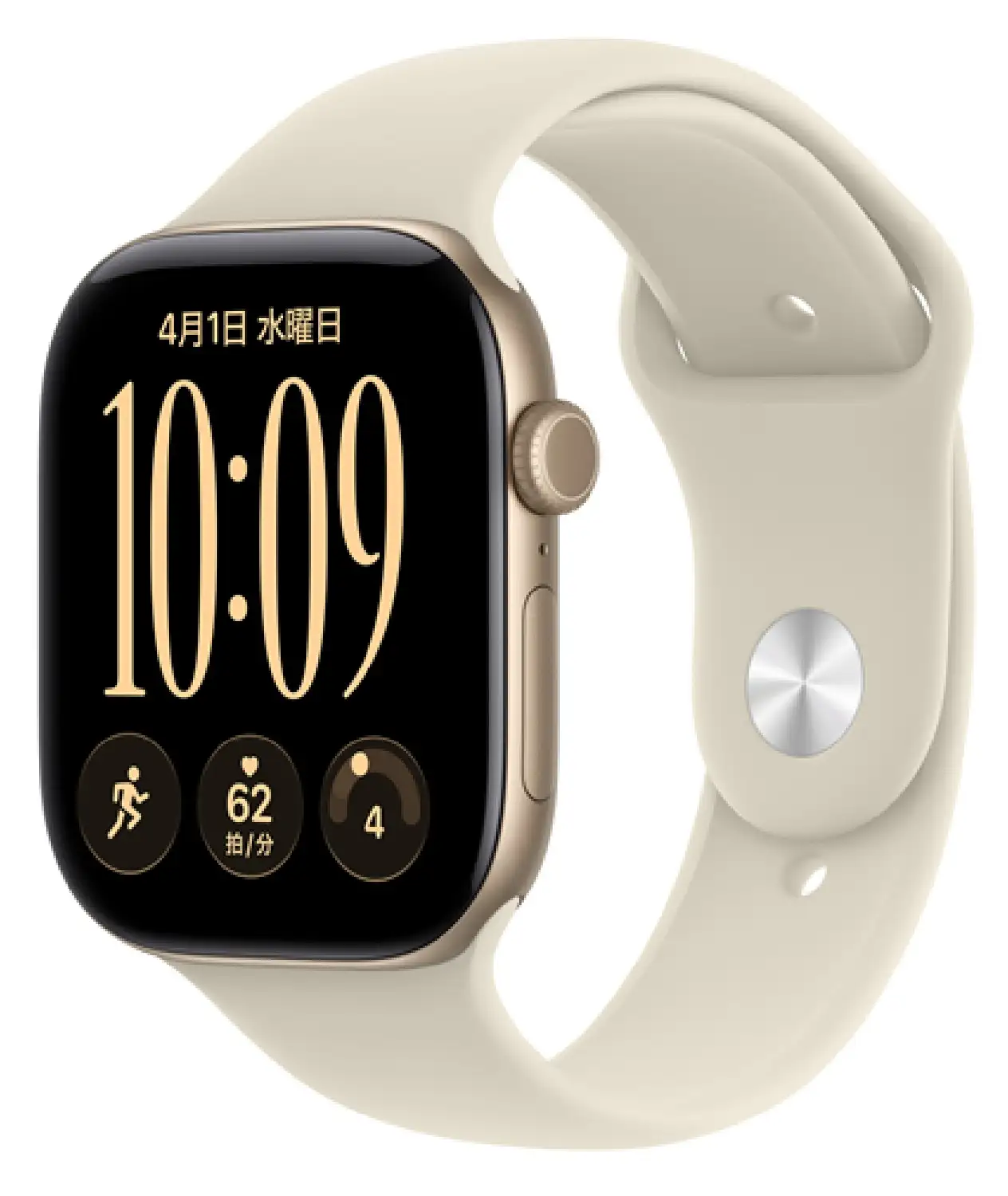 Apple Watch Series 12 GPSモデル 46mm MJEN4X/A [ライトゴールド・サンドスポーツバンド S/M]
