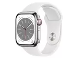 Apple Watch Series 8 GPS+Cellularモデル 41mm MNJ53J/A [シルバーステンレススチールケース/ホワイトスポーツバンド]