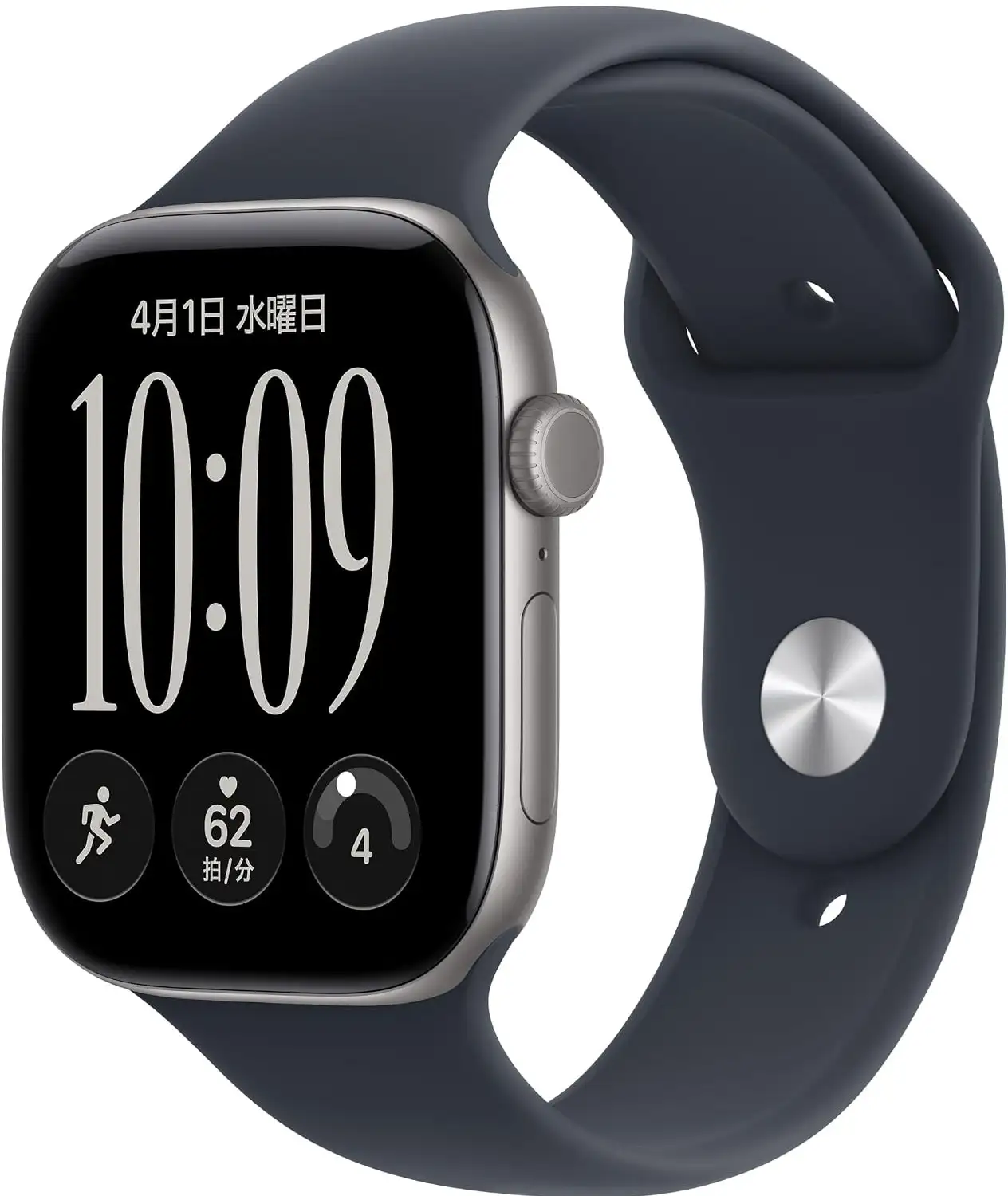 Apple Watch Series 12 GPSモデル 46mm MJEH4X/A [スペースグレイ・ネイビーブルースポーツバンド S/M]
